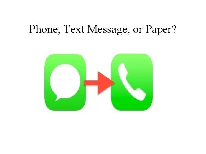 Phone, Text Message, or Paper? 
