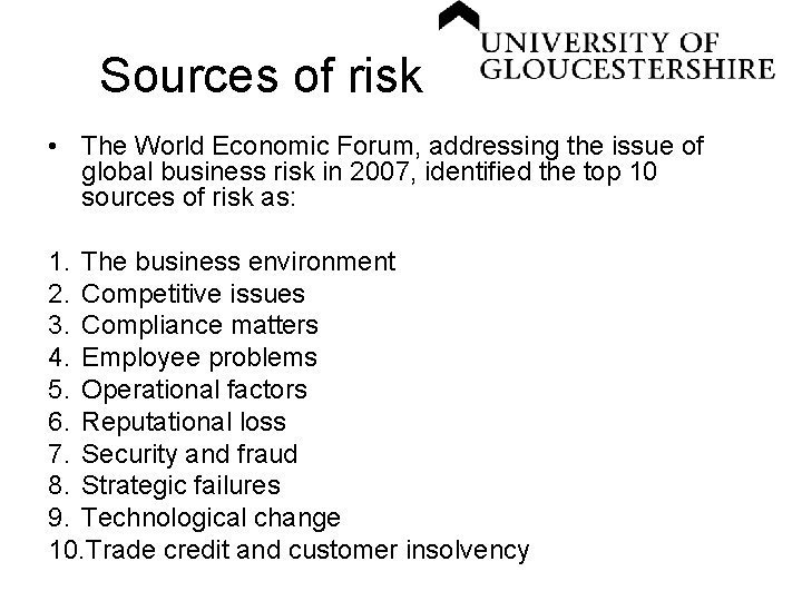 ACC 301 Corporate Accountability The role of risk