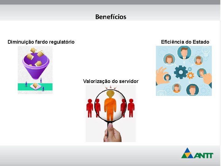 Benefícios Diminuição fardo regulatório Eficiência do Estado Valorização do servidor 