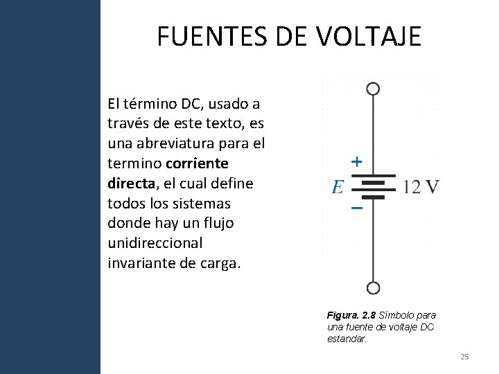 FUENTES DE VOLTAJE El término DC, usado a través de este texto, es una FUENTES DE VOLTAJE El término DC, usado a través de este texto, es una