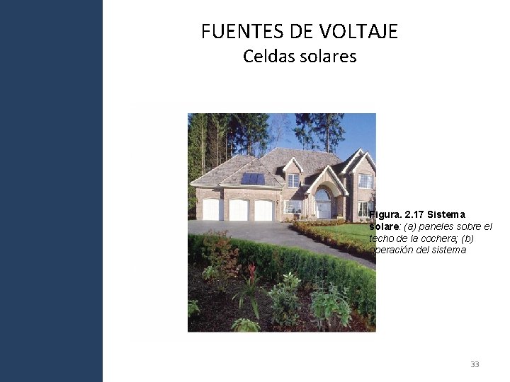 FUENTES DE VOLTAJE Celdas solares Figura. 2. 17 Sistema solare: (a) paneles sobre el FUENTES DE VOLTAJE Celdas solares Figura. 2. 17 Sistema solare: (a) paneles sobre el
