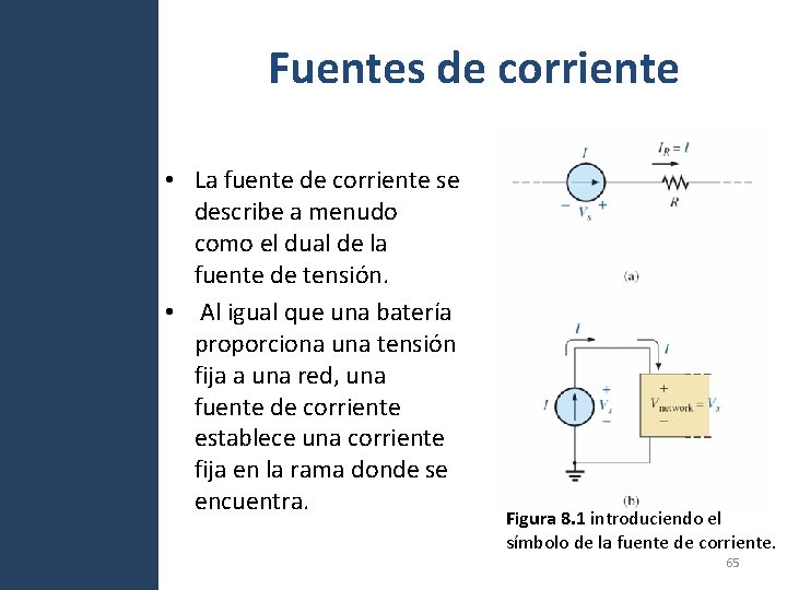 Fuentes de corriente • La fuente de corriente se describe a menudo como el Fuentes de corriente • La fuente de corriente se describe a menudo como el