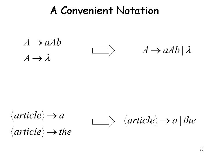 A Convenient Notation 23 