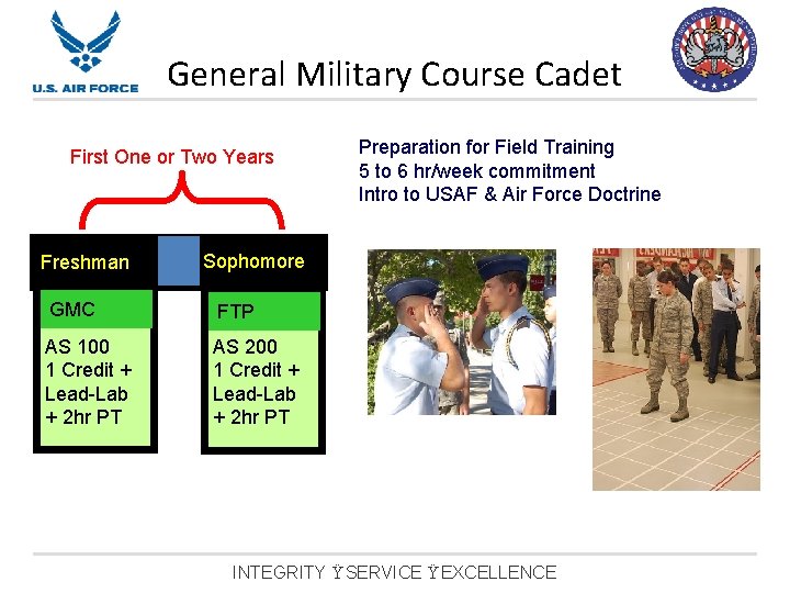 General Military Course Cadet First One or Two Years Freshman Preparation for Field Training