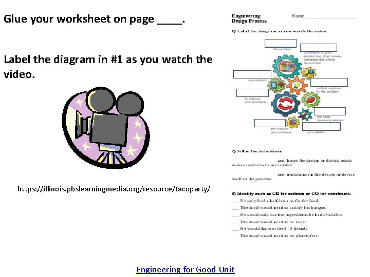 Glue your worksheet on page ____. Label the diagram in #1 as you watch