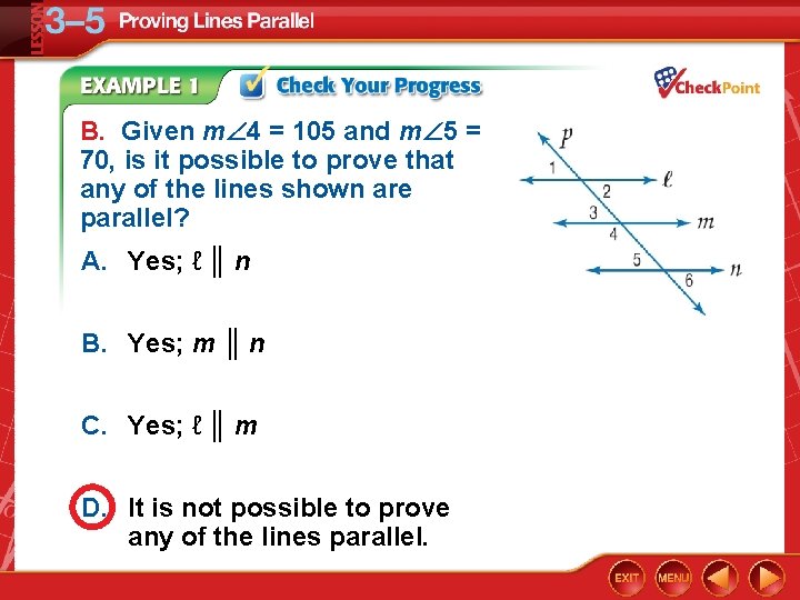 B. Given m 4 = 105 and m 5 = 70, is it possible