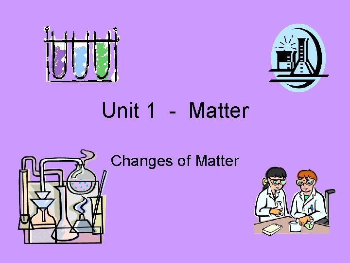 Unit 1 - Matter Changes of Matter 