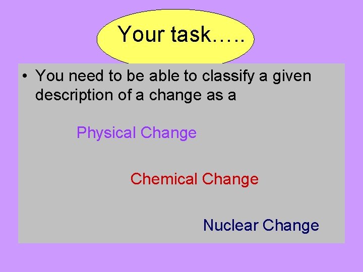 Your task…. . • You need to be able to classify a given description