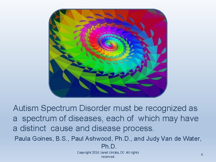 Autism Spectrum Disorder must be recognized as a spectrum of diseases, each of which