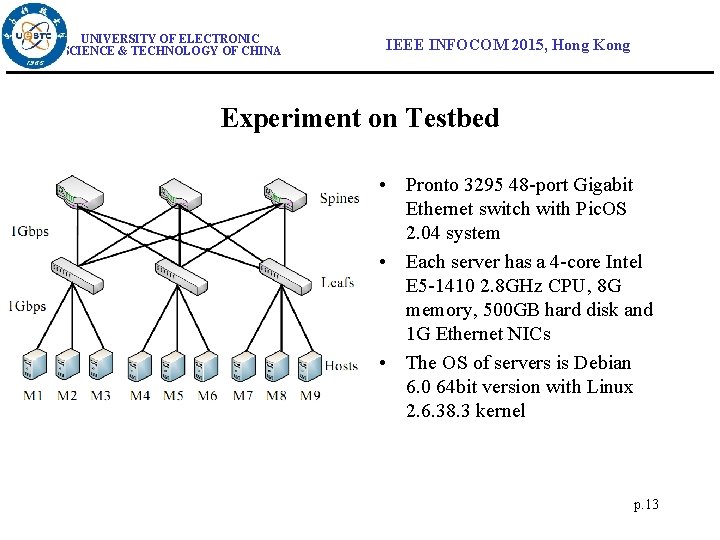 UNIVERSITY OF ELECTRONIC SCIENCE & TECHNOLOGY OF CHINA IEEE INFOCOM 2015, Hong Kong Experiment