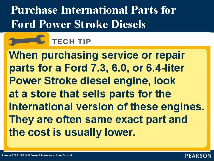 Purchase International Parts for Ford Power Stroke Diesels When purchasing service or repair parts