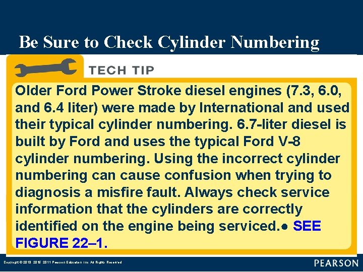 Be Sure to Check Cylinder Numbering Older Ford Power Stroke diesel engines (7. 3,