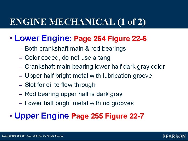 ENGINE MECHANICAL (1 of 2) • Lower Engine: Page 254 Figure 22 -6 –