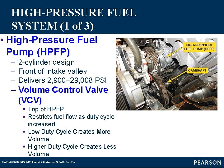 HIGH-PRESSURE FUEL SYSTEM (1 of 3) • High-Pressure Fuel Pump (HPFP) – 2 -cylinder