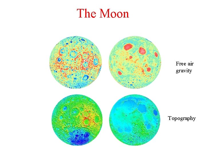 The Moon Free air gravity Topography 