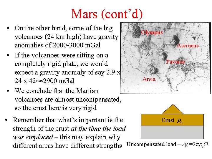 Mars (cont’d) • On the other hand, some of the big volcanoes (24 km