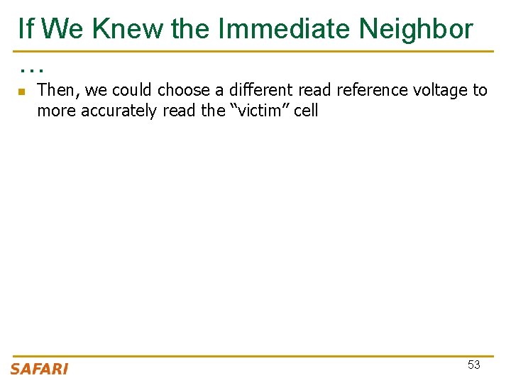 If We Knew the Immediate Neighbor … n Then, we could choose a different