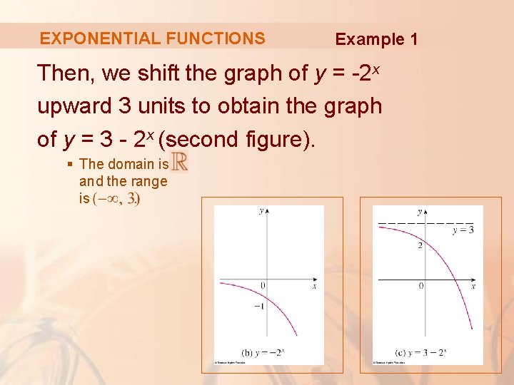 EXPONENTIAL FUNCTIONS Example 1 Then, we shift the graph of y = -2 x