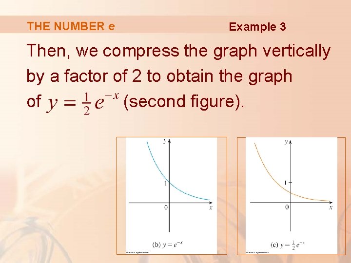 THE NUMBER e Example 3 Then, we compress the graph vertically by a factor