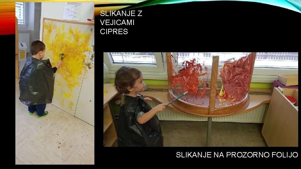 SLIKANJE Z VEJICAMI CIPRES SLIKANJE NA PROZORNO FOLIJO 