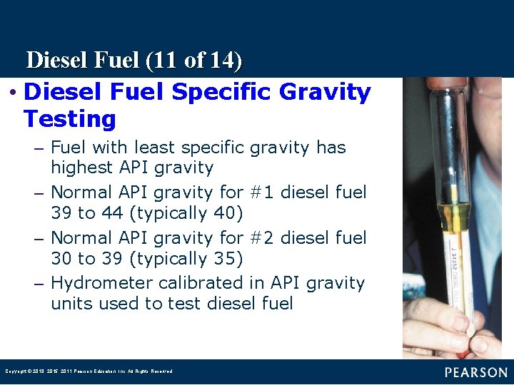 Diesel Fuel (11 of 14) • Diesel Fuel Specific Gravity Testing – Fuel with