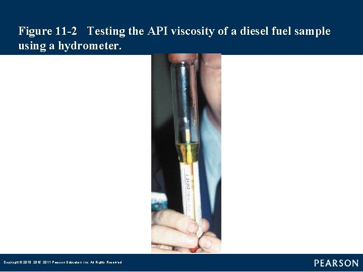 Figure 11 -2 Testing the API viscosity of a diesel fuel sample using a