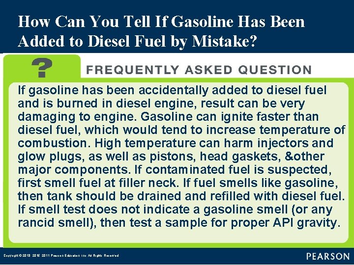 How Can You Tell If Gasoline Has Been Added to Diesel Fuel by Mistake?