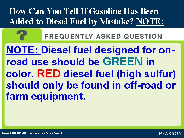 How Can You Tell If Gasoline Has Been Added to Diesel Fuel by Mistake?