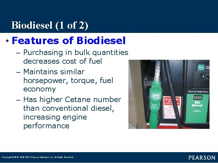 Biodiesel (1 of 2) • Features of Biodiesel – Purchasing in bulk quantities decreases