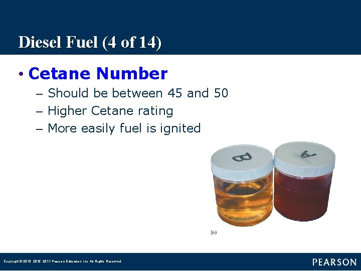 Diesel Fuel (4 of 14) • Cetane Number – Should be between 45 and