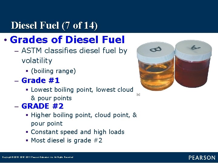 Diesel Fuel (7 of 14) • Grades of Diesel Fuel – ASTM classifies diesel