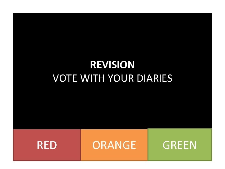 REVISION VOTE WITH YOUR DIARIES RED ORANGE GREEN 