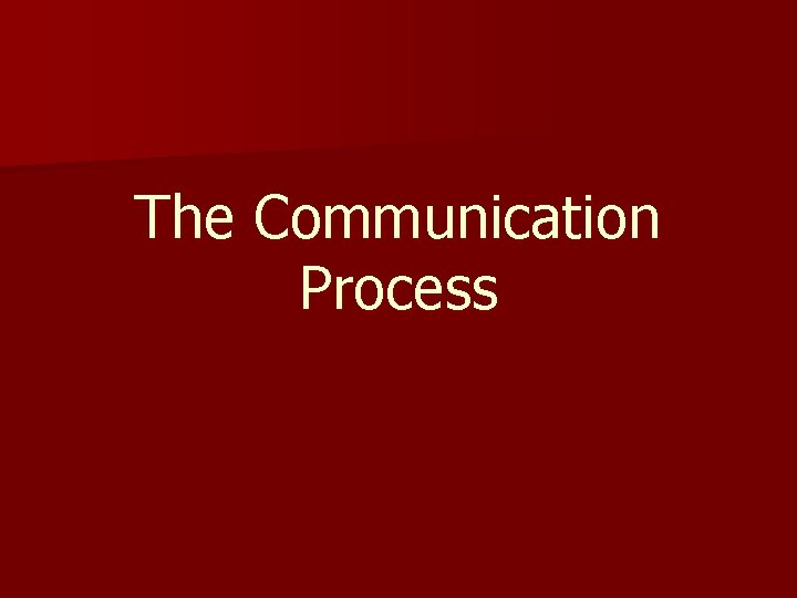 The Communication Process 