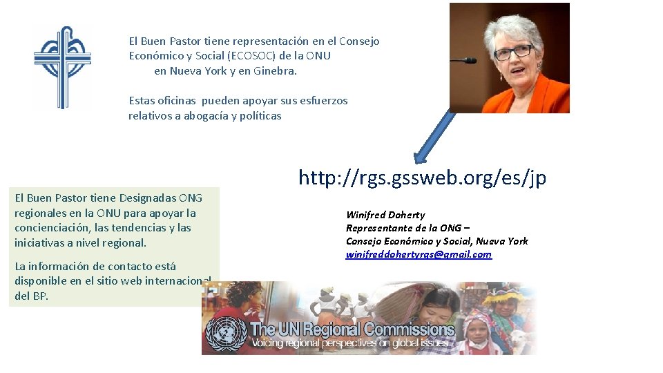 El Buen Pastor tiene representación en el Consejo Económico y Social (ECOSOC) de la