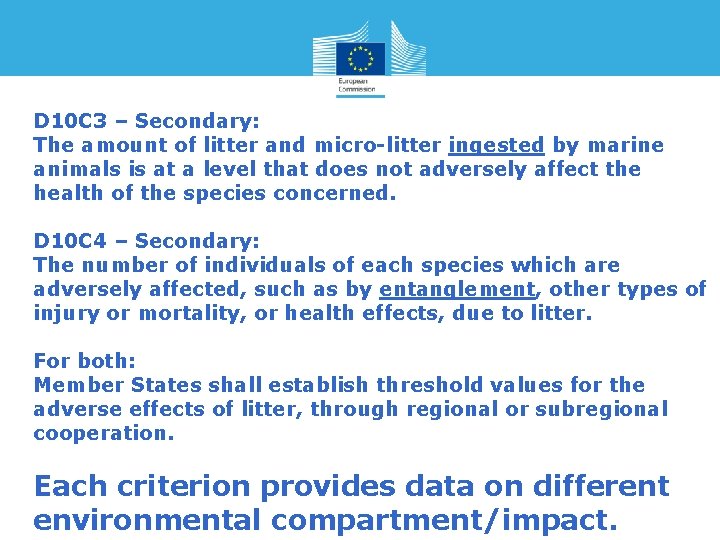 D 10 C 3 – Secondary: The amount of litter and micro-litter ingested by
