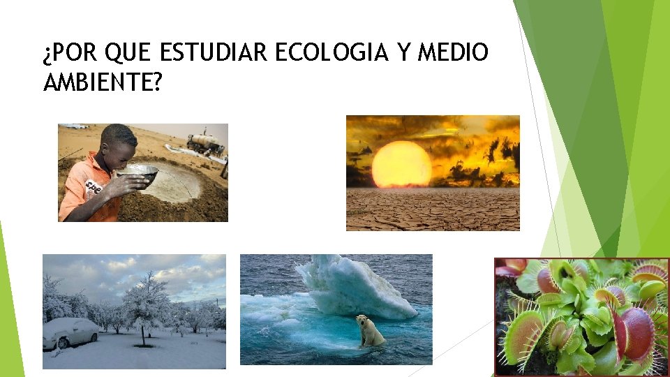¿POR QUE ESTUDIAR ECOLOGIA Y MEDIO AMBIENTE? 