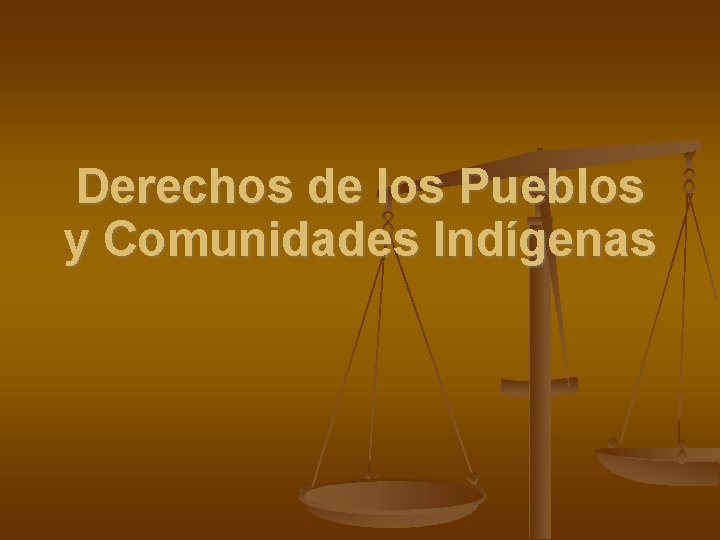 Derechos de los Pueblos y Comunidades Indígenas 