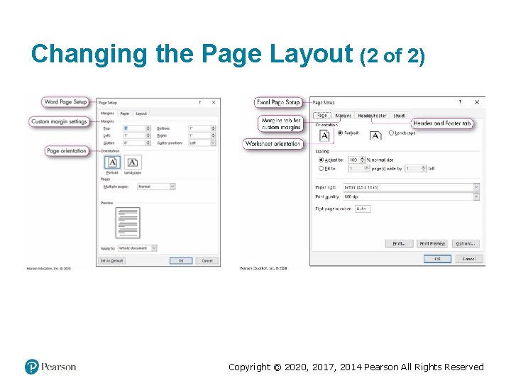 Changing the Page Layout (2 of 2) Copyright © 2020, 2017, 2014 Pearson All Changing the Page Layout (2 of 2) Copyright © 2020, 2017, 2014 Pearson All