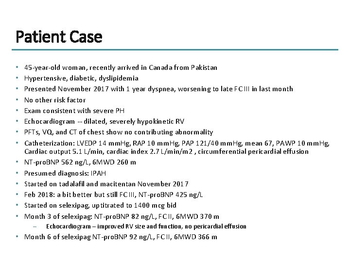 Patient Case • • • • 45 -year-old woman, recently arrived in Canada from Patient Case • • • • 45 -year-old woman, recently arrived in Canada from