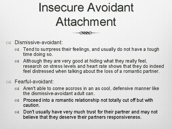 Fearful avoidant relationships