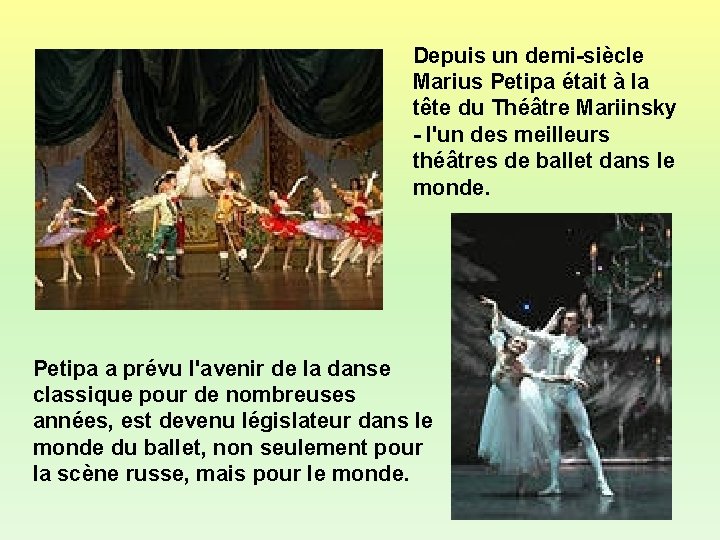 Depuis un demi-siècle Marius Petipa était à la tête du Théâtre Mariinsky - l'un Depuis un demi-siècle Marius Petipa était à la tête du Théâtre Mariinsky - l'un