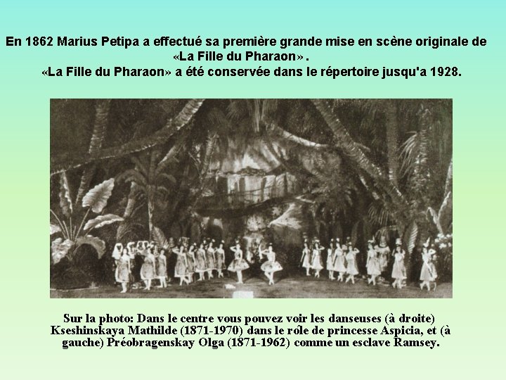 En 1862 Marius Petipa a effectué sa première grande mise en scène originale de En 1862 Marius Petipa a effectué sa première grande mise en scène originale de