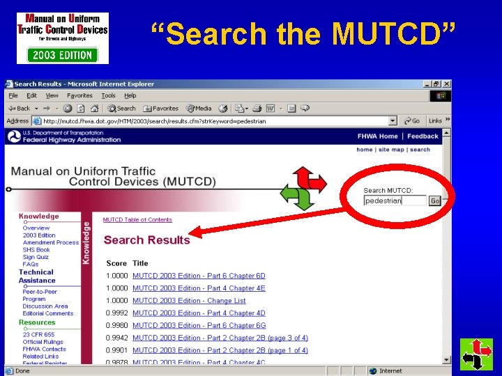 “Search the MUTCD” 