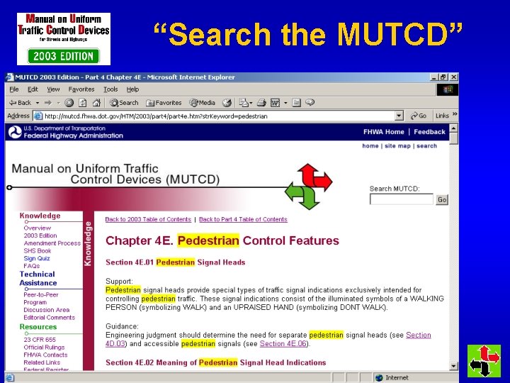 “Search the MUTCD” 