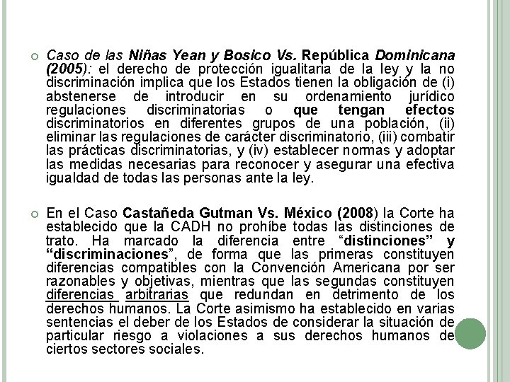  Caso de las Niñas Yean y Bosico Vs. República Dominicana (2005): el derecho