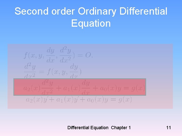 Second order Ordinary Differential Equation Chapter 1 11 