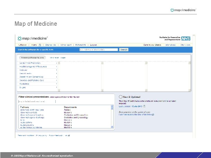 Map of Medicine © 2008 Map of Medicine Ltd. No unauthorised reproduction. Map of Medicine © 2008 Map of Medicine Ltd. No unauthorised reproduction.