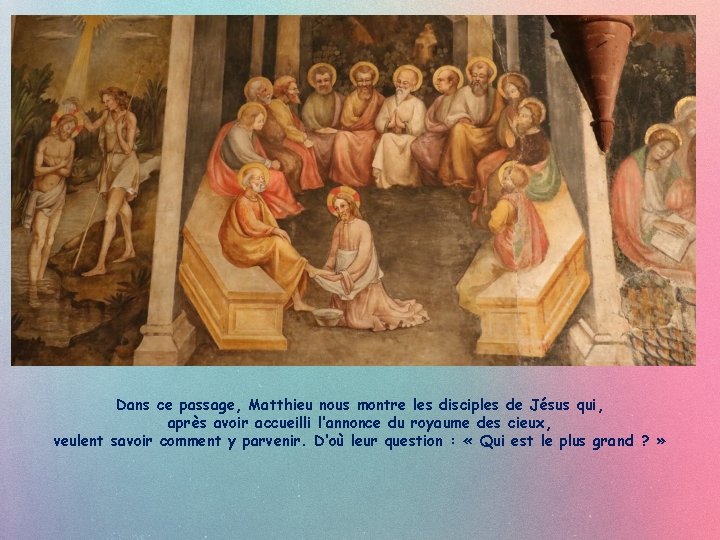 Dans ce passage, Matthieu nous montre les disciples de Jésus qui, après avoir accueilli