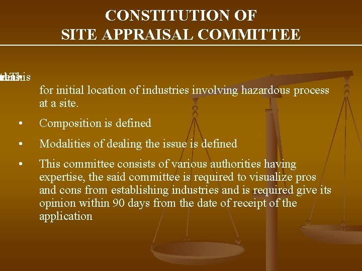 CONSTITUTION OF SITE APPRAISAL COMMITTEE er nnt een t has This • for initial