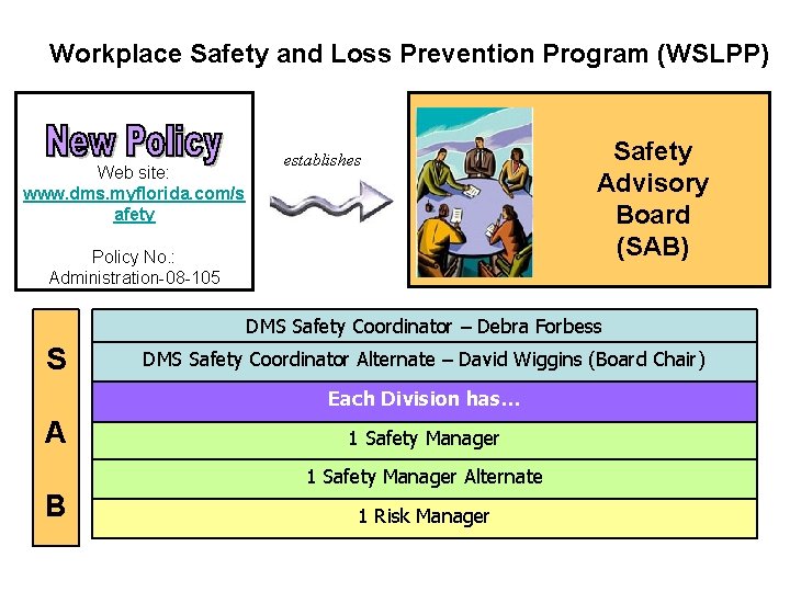 Workplace Safety and Loss Prevention Program (WSLPP) Web site: www. dms. myflorida. com/s afety